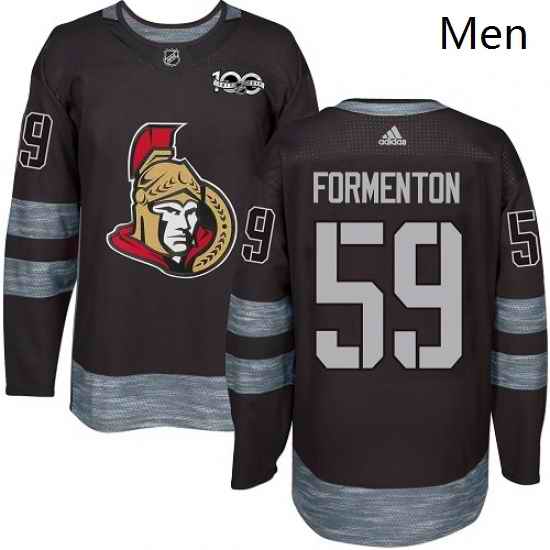 Mens Adidas Ottawa Senators 59 Alex Formenton Authentic Black 1917 2017 100th Anniversary NHL Jersey